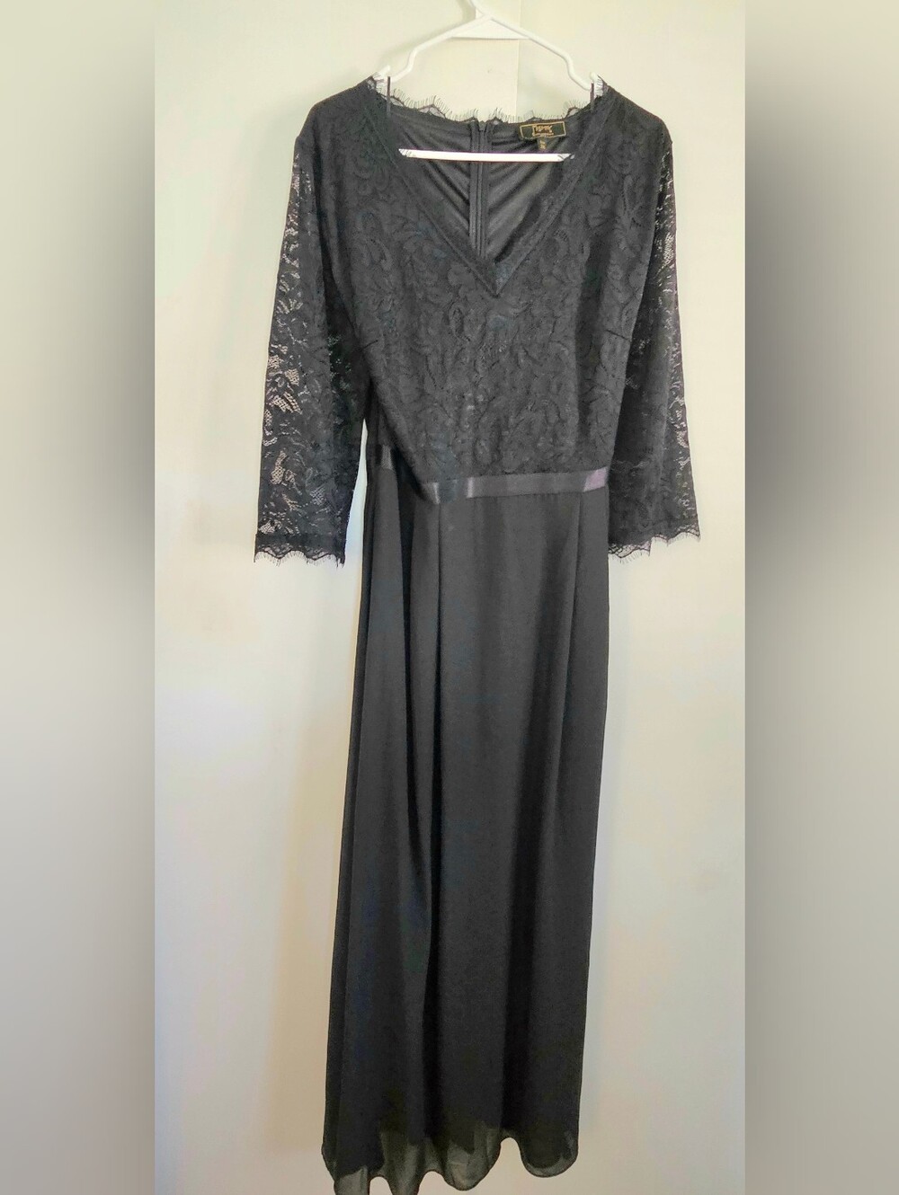 Missmay Black Lace Dress with Satin Waist, Bridesmaid, Evening Gown 2xl